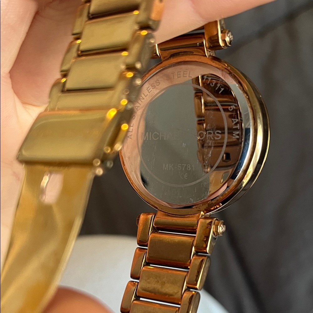 Michael Kors Gold-Tone Watch with Crystal Bezel - Picture 5 of 6